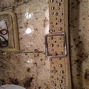 Leather studded belt